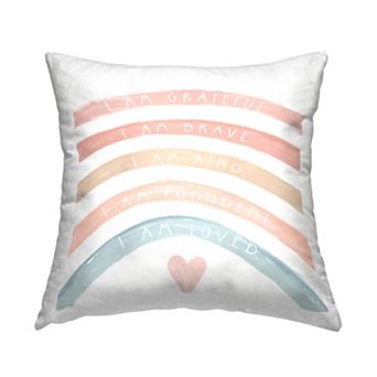 Stupell Home Decor "I Am Loved" Self Confidence Pastel Rainbow Throw Pillow