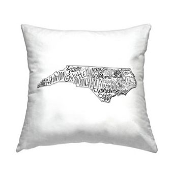 Stupell Home Decor North Carolina State City Names Throw Pillow