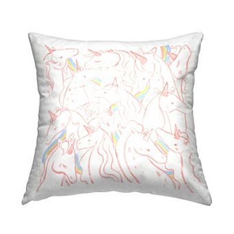 Stupell Home Decor Pastel Magical Unicorn Rainbow Pattern Throw Pillow