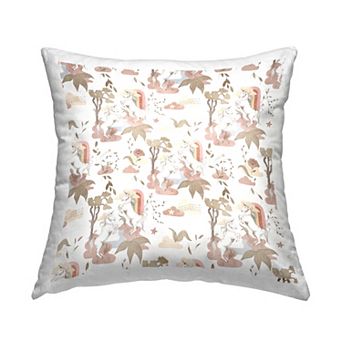 Stupell Home Decor Modern Unicorn Floral Pattern Throw Pillow