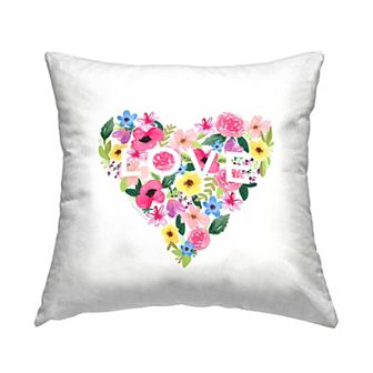 Stupell Home Decor Vivid Floral Blossoms Love Throw Pillow