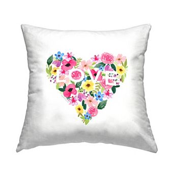 Stupell Home Decor Vivid Floral Blossoms Love Throw Pillow