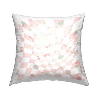 Stupell Home Decor Wavy Pink Checkered Pattern Throw Pillow