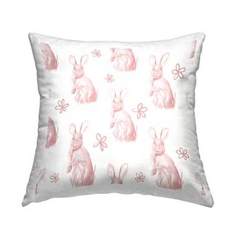 Stupell Home Decor Classic Pink Bunny Rabbit Pattern Throw Pillow
