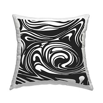 Stupell Home Decor Contemporary Black & White Abstract Swirls Throw Pillow