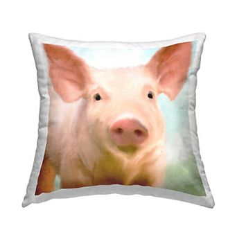 Stupell Home Decor Pink Pig Farm Throw Pillow