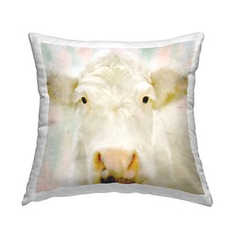 Stupell Home Decor Close Up Soft White Cattle Throw Pillow