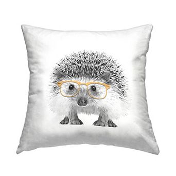 Stupell Home Decor Lovable Hedgehog Glasses Throw Pillow