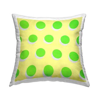 Stupell Home Decor Green Over Yellow Polka Dot Circles Throw Pillow
