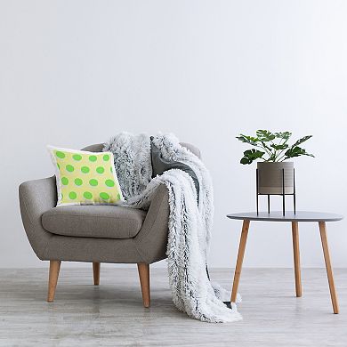 Stupell Home Decor Green Over Yellow Polka Dot Circles Throw Pillow