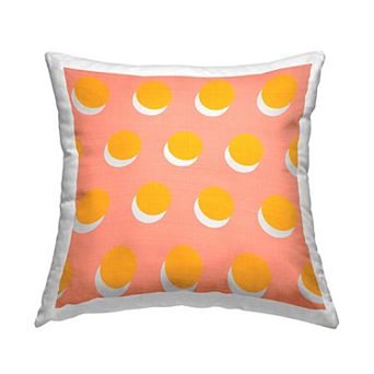 Stupell Home Decor Yellow Over Pink Polka Dot Circles Throw Pillow