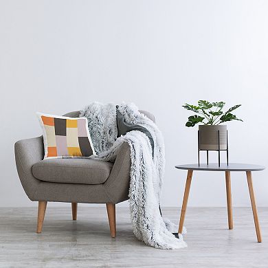 Stupell Home Decor Retro Colorblock Mid Century Modern Squares Throw Pillow