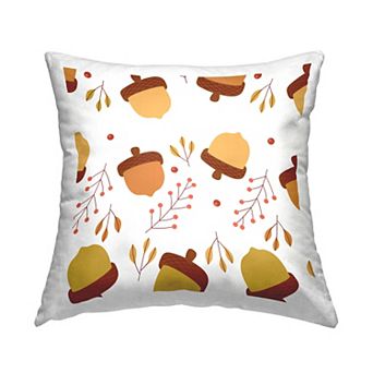 Stupell Home Decor Acorn Botanicals Fall Nature Leaves Throw Pillow