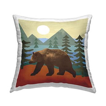 Stupell Home Decor Brown Bear Woodland Throw Pillow