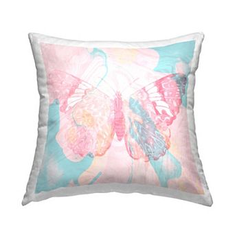 Stupell Home Decor Pink Blue Butterfly Decorative Throw Pillow