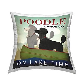 Stupell Home Decor Boating Poodle Dogs On Lake Canoe Landscape Throw Pillow