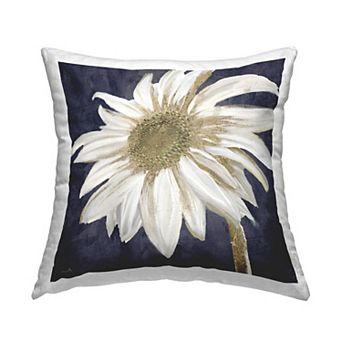 Stupell Home Decor Blooming White Daisy Flower Abstract Throw Pillow