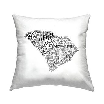 Stupell Home Decor South Carolina Typography Cities Map Throw Pillow