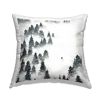 Stupell Home Decor Aerial Winter Ski Slopes Snowy Nature Scene Throw Pillow