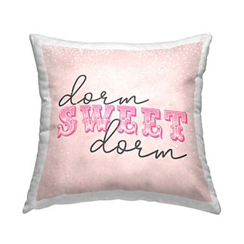 Stupell Home Decor "Dorm Sweet Dorm" Pink College Fancy Typography Throw Pillow