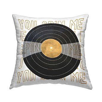Stupell Home Decor You Spin Me Vintage Vinyl Record Throw Pillow