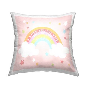 Stupell Home Decor "I Love You" Whimsical Rainbow & Stars Kids Quote Throw Pillow