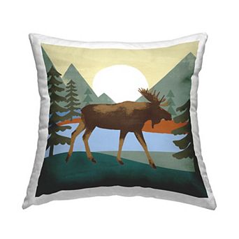 Stupell Home Decor Wild Moose Woodland Throw Pillow