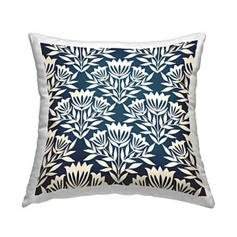 Stupell Home Decor Traditional Cream Flower Bouquet Repeating Pattern Throw Pillow