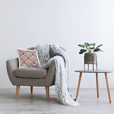 Stupell Home Decor Traditional Maroon Flower Arrangement Cream Pattern Throw Pillow