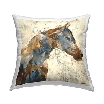 Stupell Home Decor Abstract Farm Horse Rural Rustic Animal Portrait Throw Pillow