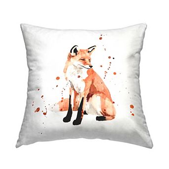 Stupell Home Decor Sitting Fox Wildlife Animal Portrait Throw Pillow