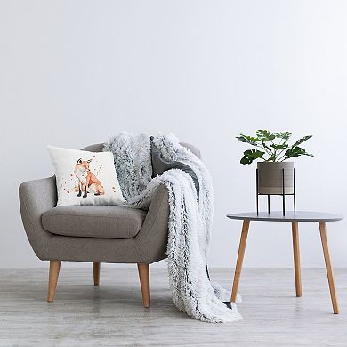 Stupell Home Decor Sitting Fox Wildlife Animal Portrait Throw Pillow