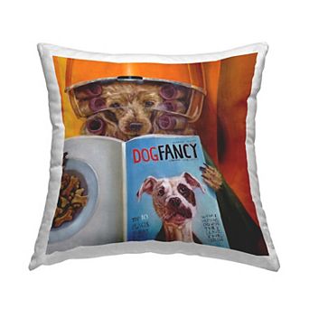 Stupell Home Decor Glam Salon Dog Perm Throw Pillow