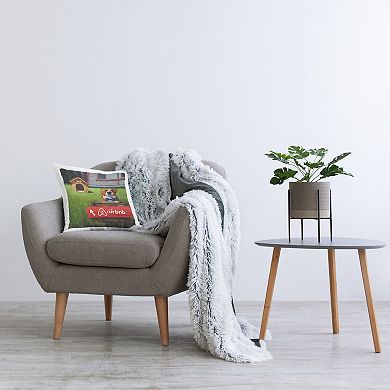 Stupell Home Decor Doghouse Rental Bowtie Corgi Throw Pillow