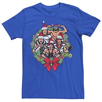 Men's WWE Legends Christmas Wreath Graphic Tee
