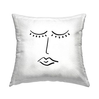 Stupell Home Decor Minimalist Closed Eye Face Throw Pillow
