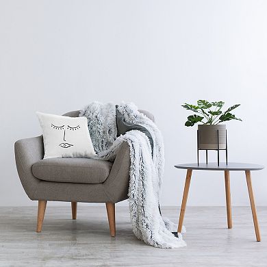 Stupell Home Decor Minimalist Closed Eye Face Throw Pillow