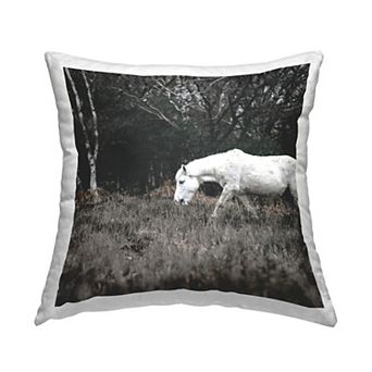 Stupell Home Decor White Horse Throw Pillow