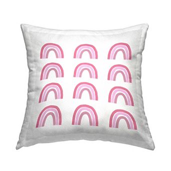 Stupell Home Decor Pink Rainbows Throw Pillow