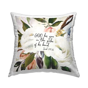 Stupell Home Decor "Palm Of His Hand" Religious Proverb Throw Pillow