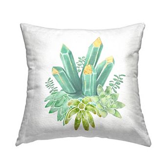 Stupell Home Decor Green Crystal & Blooming Succulent Plants Throw Pillow