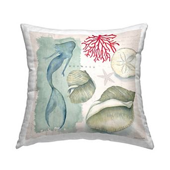 Stupell Home Decor Mermaid & Marine Life Throw Pillow