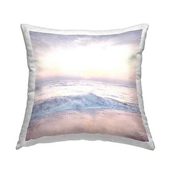 Stupell Home Decor Crashing Beach Waves Pastel Ocean Shore Throw Pillow