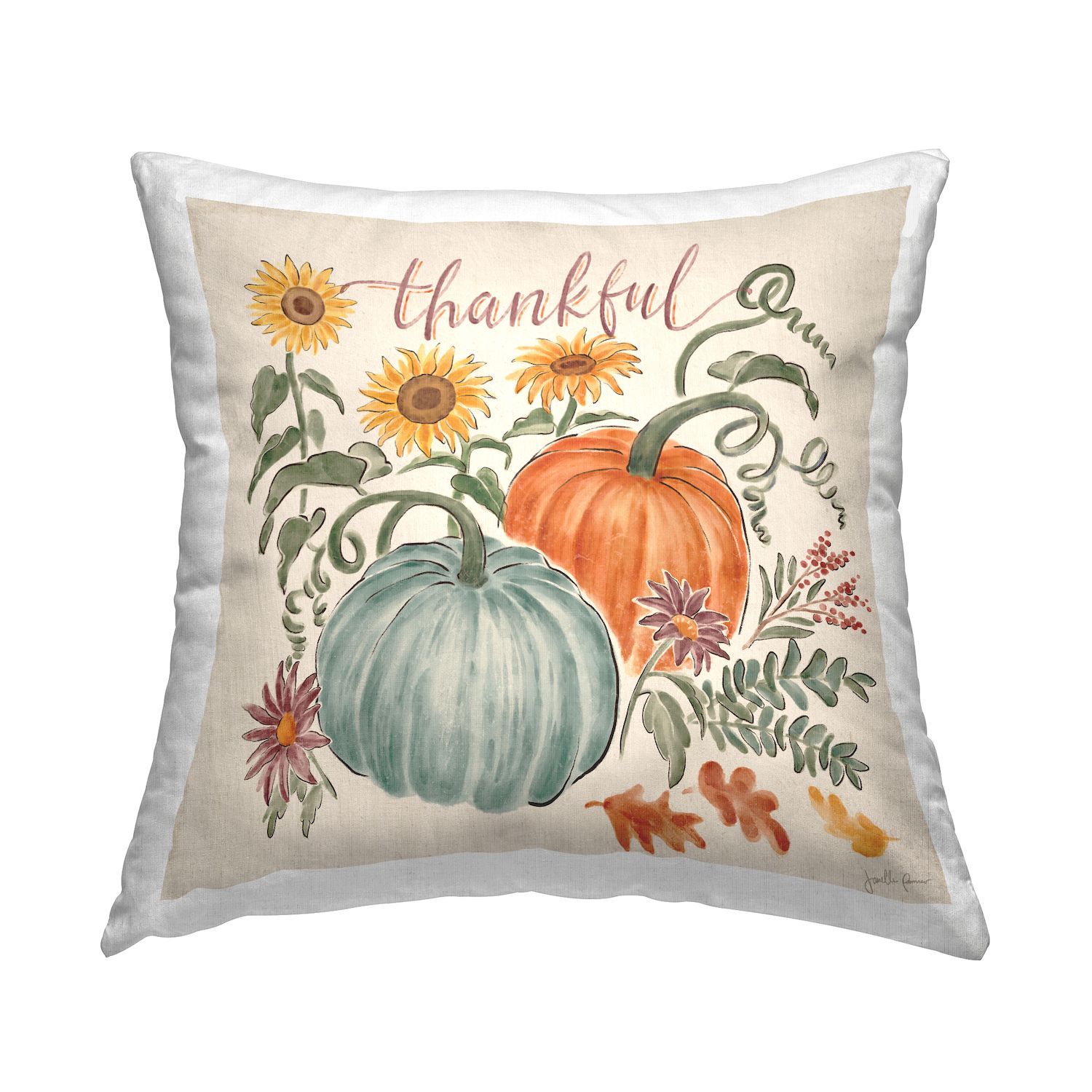Set of 4 Fall Pillow Covers 18x18 Inch Thanksgiving Throw 18*18 inch Y-fall  09