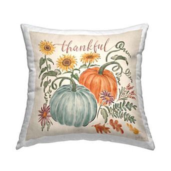 Stupell Home Decor "Thankful" Festive Pumpkins Throw Pillow