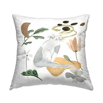 Stupell Home Decor Smiling Gray Cat Throw Pillow