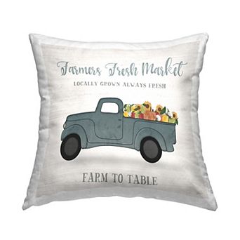 Stupell Home Decor Autumn Flowers Vintage Truck Throw Pillow