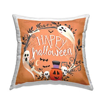 Stupell Home Decor "Happy Halloween" Ghosts Wreath Throw Pillow