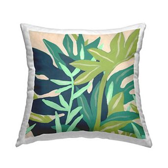 Stupell Home Decor Abstract Green Leaves Throw Pillow