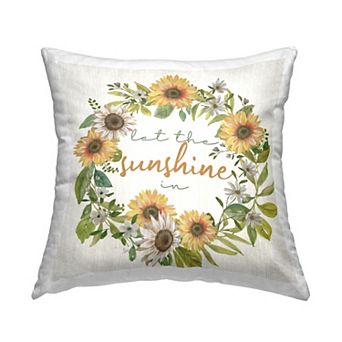 Stupell Home Decor Let the Sunshine In Sunflowers Throw Pillow